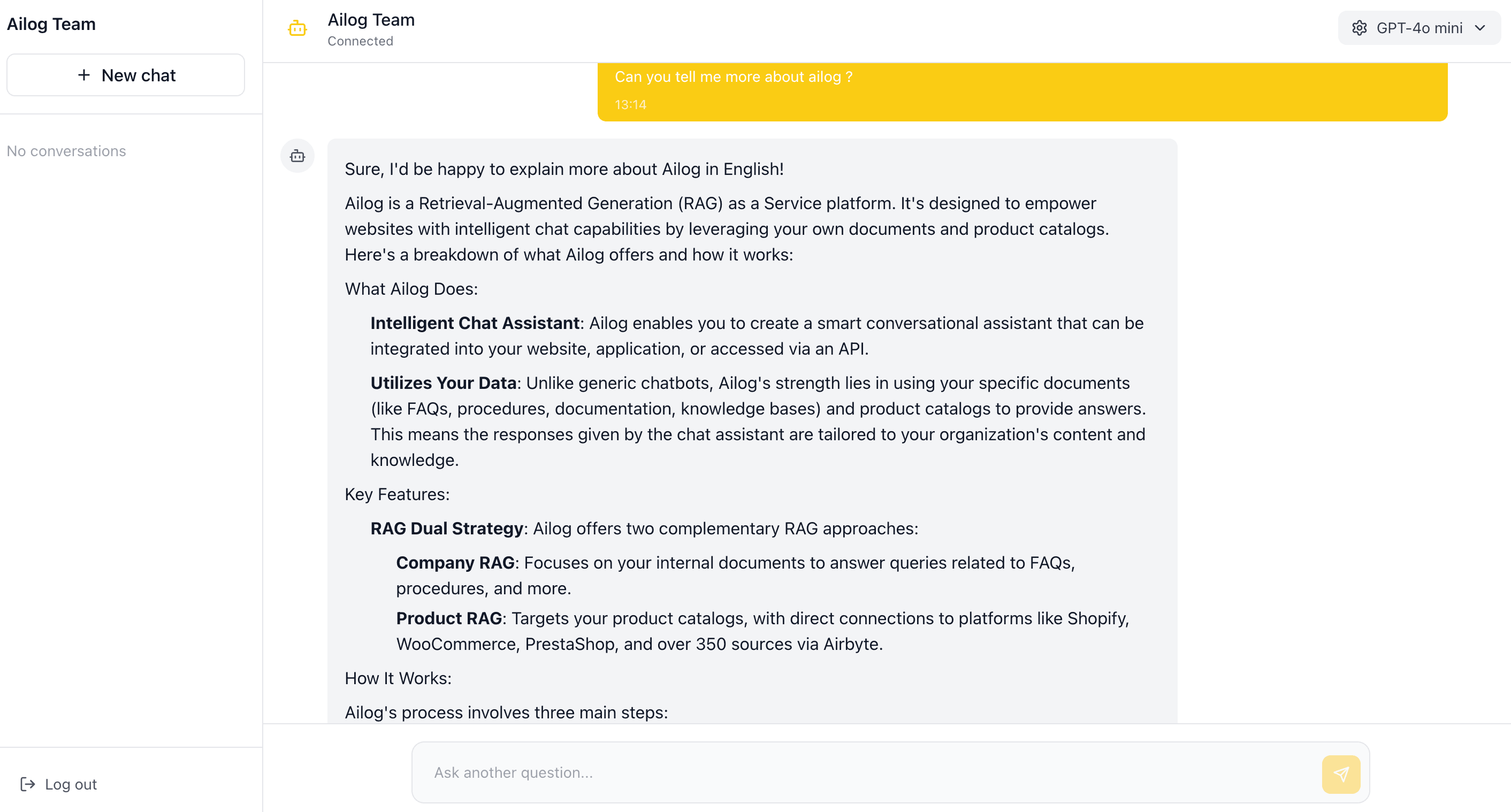 Ailog Chat Interface